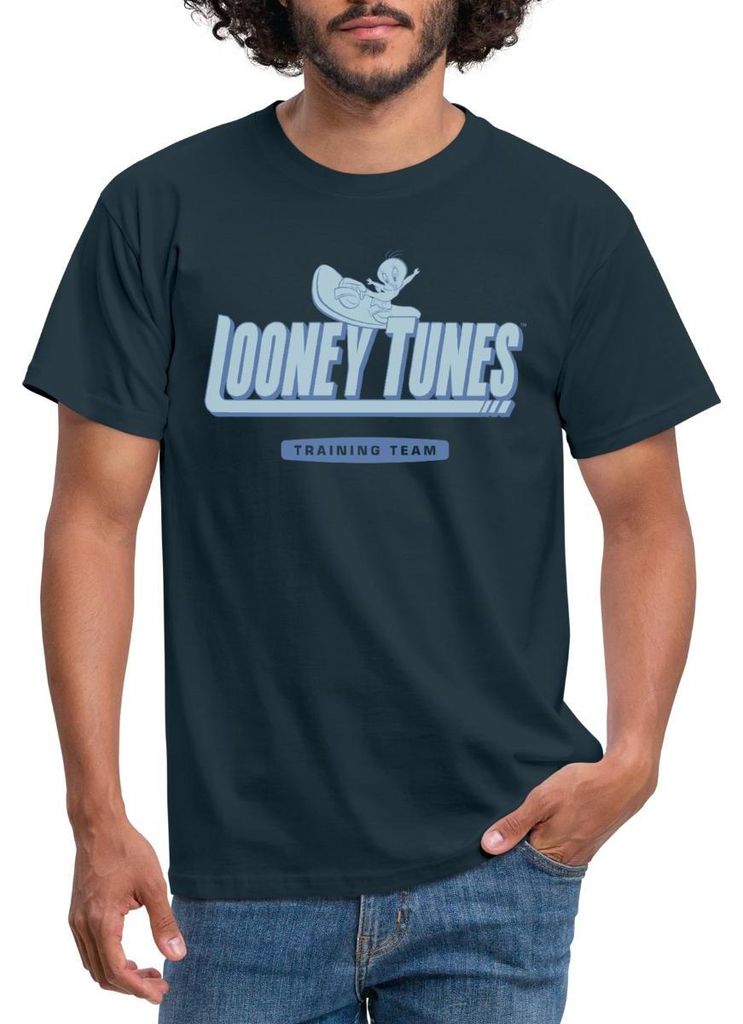 Spreadshirt Looney Tunes Traing Team Mit Tweety Männer T-Shirt, M, Navy