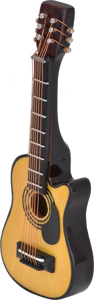 1/12 Maßstab Puppenhaus Miniatur Holzgitarre Mini Gitarre Display Modell Puppenhaus ZubehörVolksgitarre