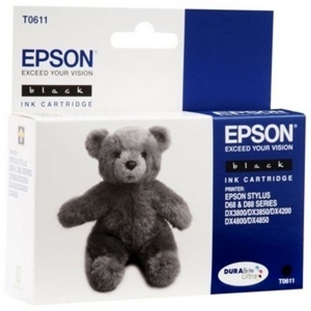 Epson Teddybear Singlepack Black T0611 DURABrite Ultra Ink, Schwarz, Tinte auf Pigmentbasis, 1 Stück(e)