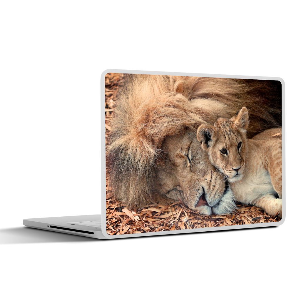 MuchoWow Laptop Aufkleber Sticker Cover Kind - Löwe - Farben 40x30 cm - Laptop Dekoration - Selbstklebend