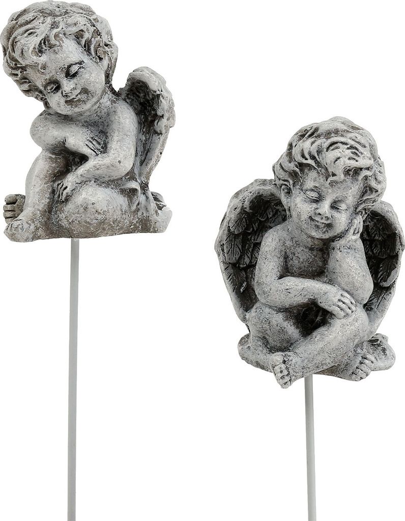 Engel Grau Stecker 5cm - 5,5cm 8er Set, Polyresin Produktbild 