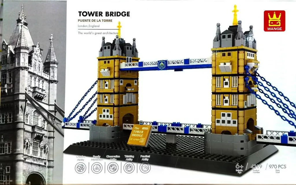 Construisez le Tower Bridge Wange 4219 : Kit Complet Architecture 970p