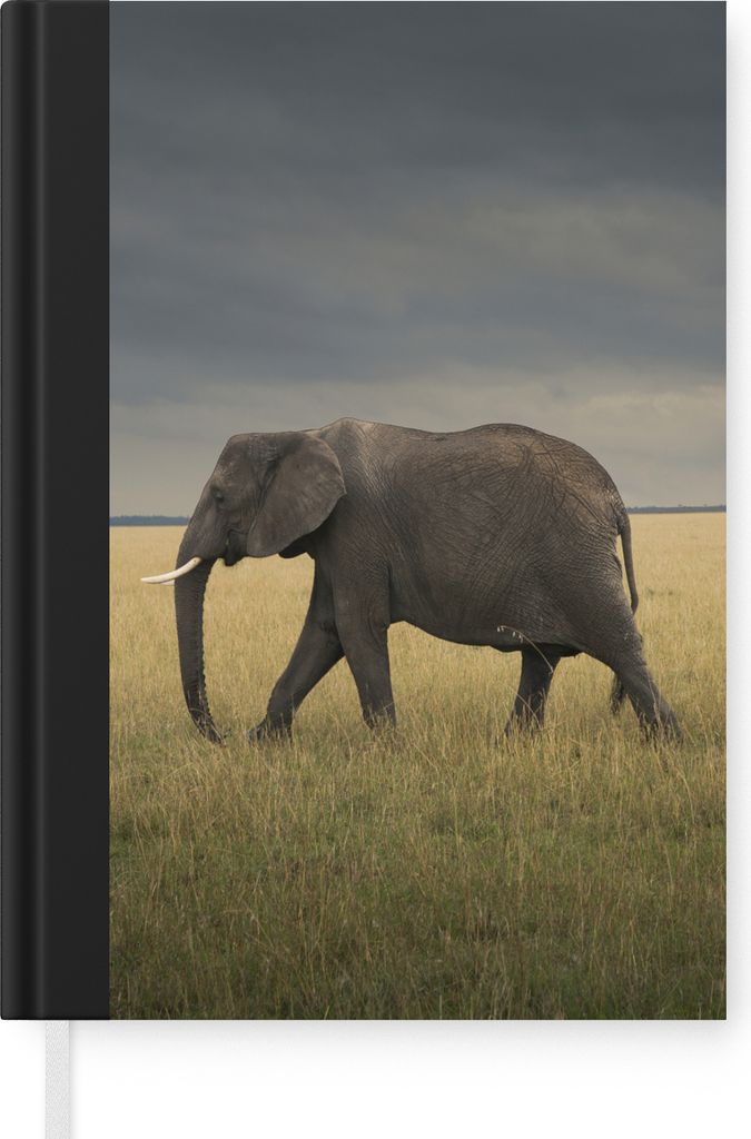MuchoWow Notizbuch Tagebuch Haushaltsbuch Notebook A5 Elefant - Savanne - Tiere - Natur - Notizblock - Notizheft - Notebook - Schreibblock - Papier