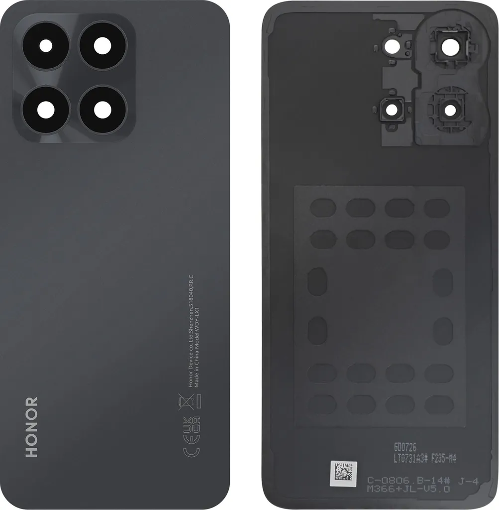 Vitre arrière pour Honor X6a Noir Nuit, Cache Batterie Origine Honor