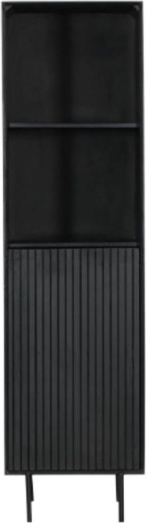 Bücherregal Dimora Mangoholz Metall Schwarz 55 x 45 x 200 cm, Masse:55 cm X 45 cm