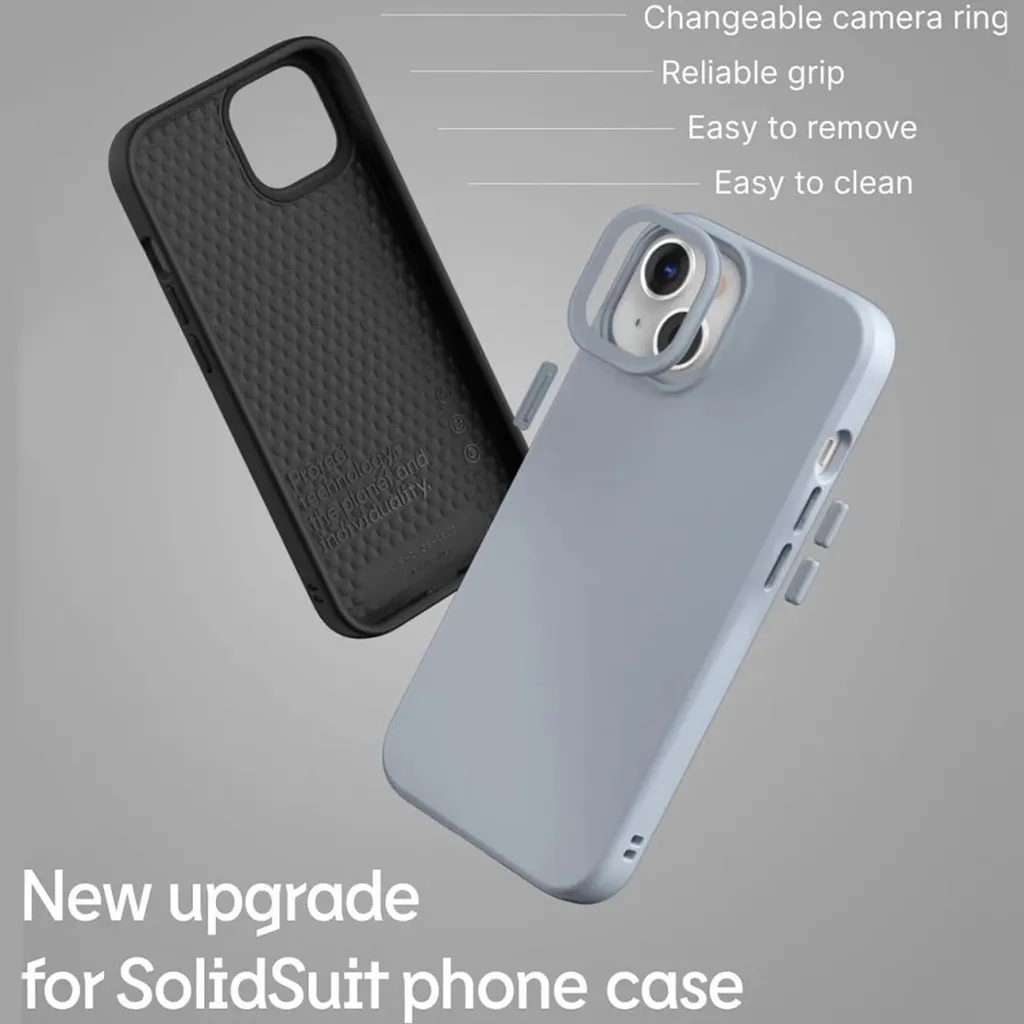 Coque iPhone 15 Plus RhinoShield Soft Case en silicone gris anthracite - 8