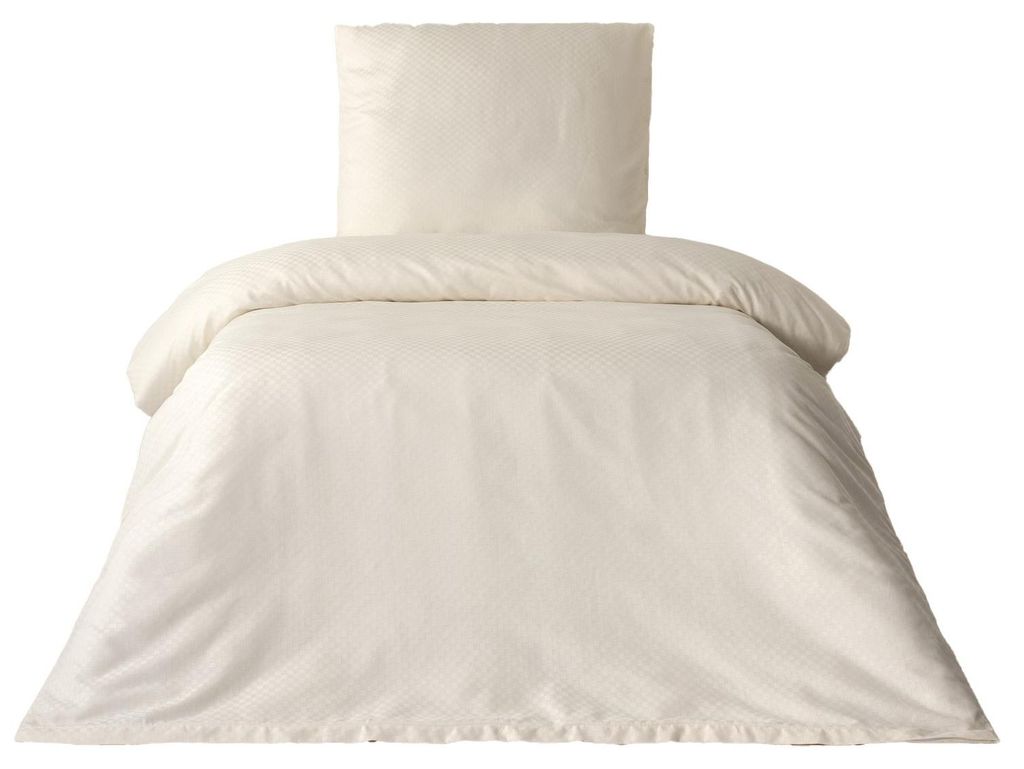 Bettwäsche 200x220 cm Baumwolle Set Renforce Beige Kariert Produktbild 