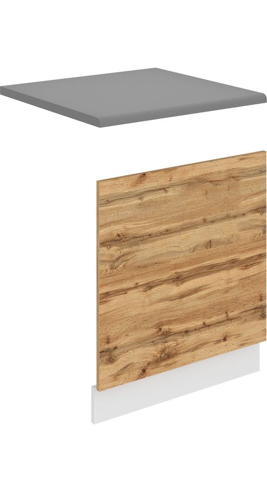 Belini Frontblende für Geschirrspüler PO. Frontblende Geschirrspüler 60 cm Breite. Frontplatte für Spülmaschine ohne Griff, Wotan-Eiche