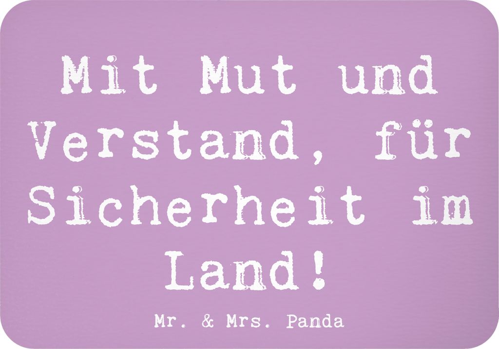 Mr. & Mrs. Panda magnet Spruch Polizist Mut Verstand - Lavendeltraum - Geschenk, besondere Momente, Notizhalter, zettelhalter, holzmagnet, Bedanken...