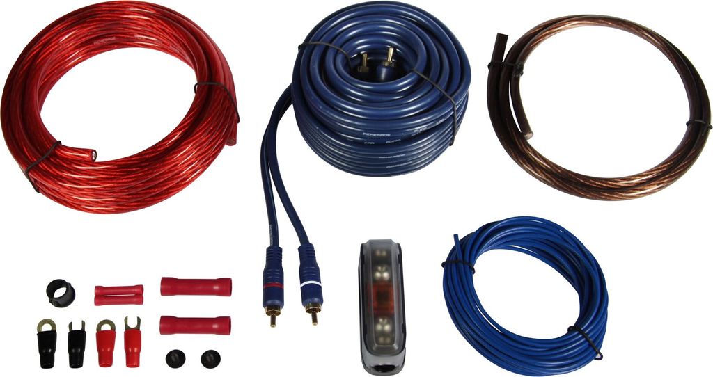 Renegade RX10KIT, Installations-Set, Blau, Rot, Verstärker, Produktbild 