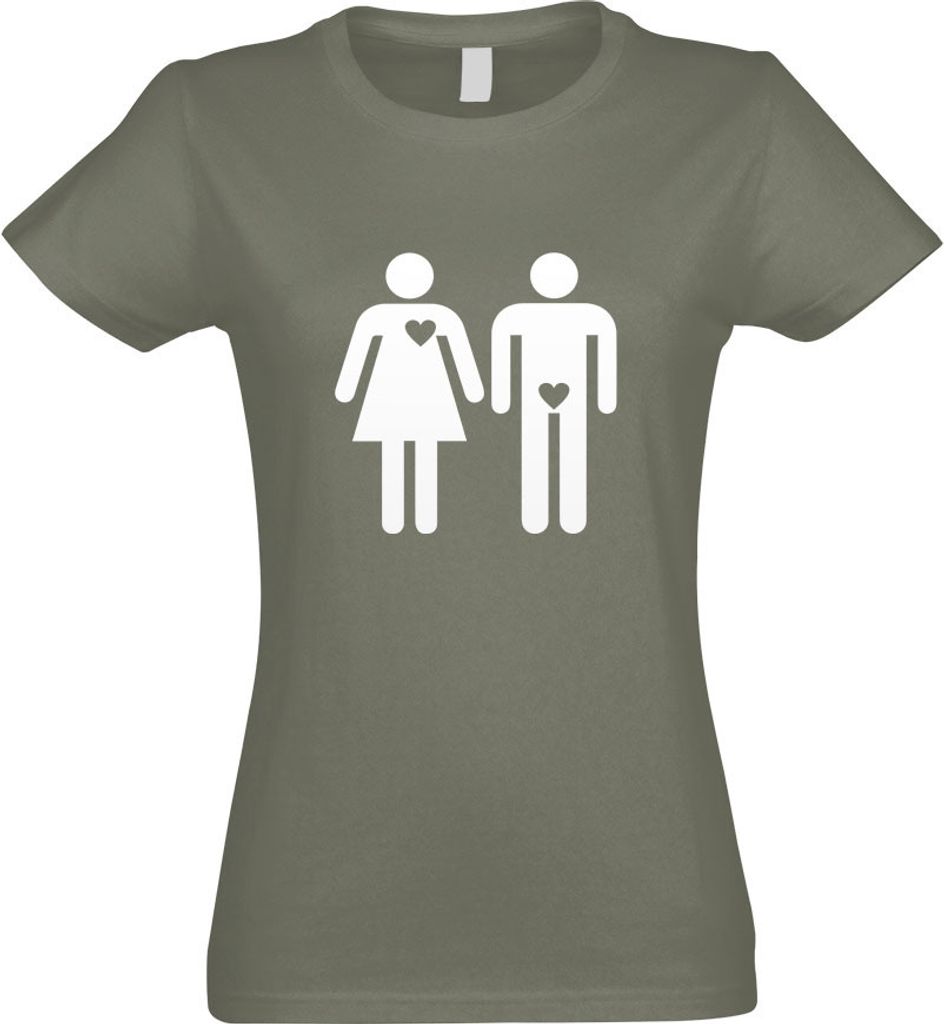 Kiwistar - T-Shirt tailliert - Damen - Olive - Wahre Liebe - mit Motiv Bedruckt - Funshirt Design - Sport - Freizeit - Damen - XL