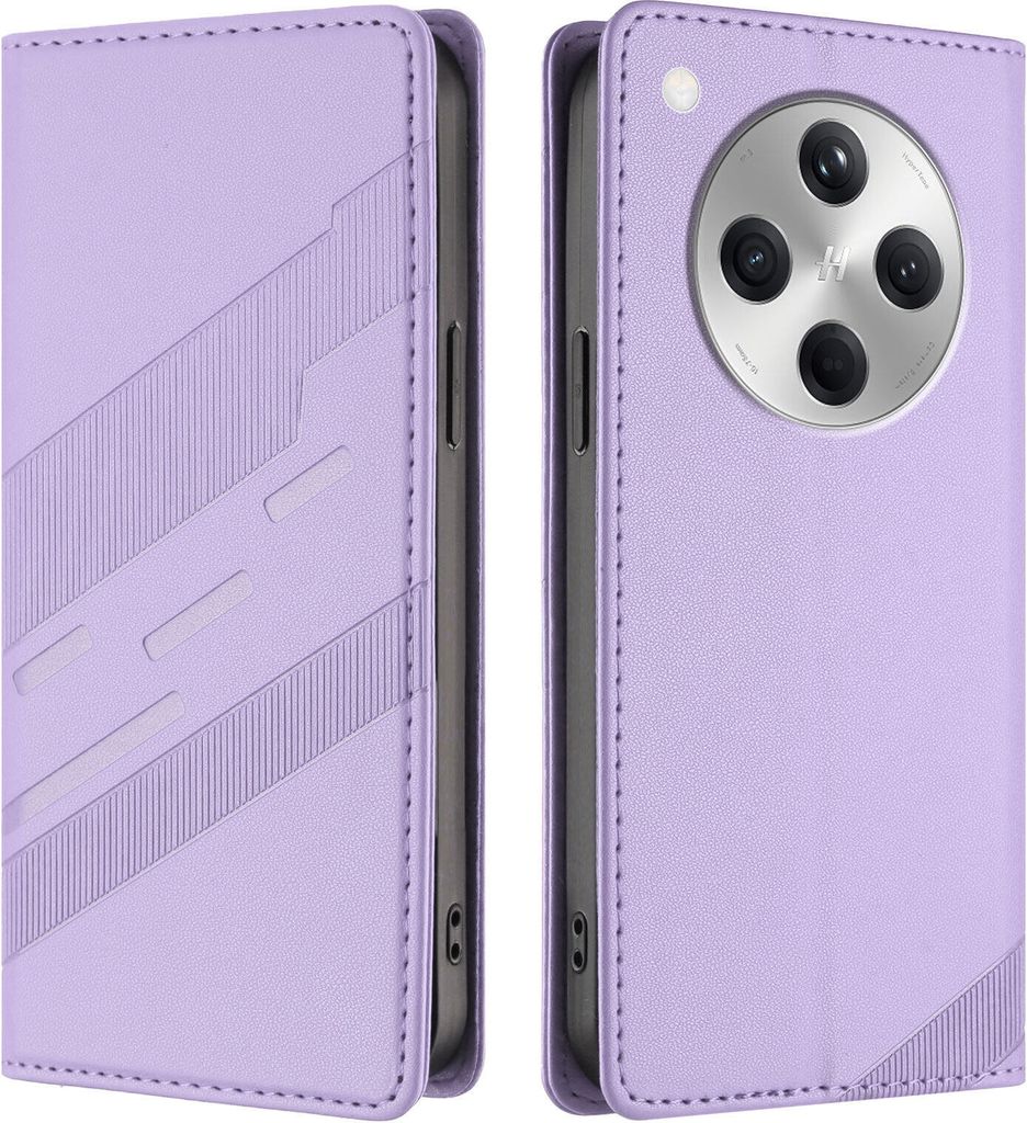 Hülle für Oppo Find X8, Kunstleder Brieftaschen Handyhülle mit Kartenfach und Standfunktion Violett