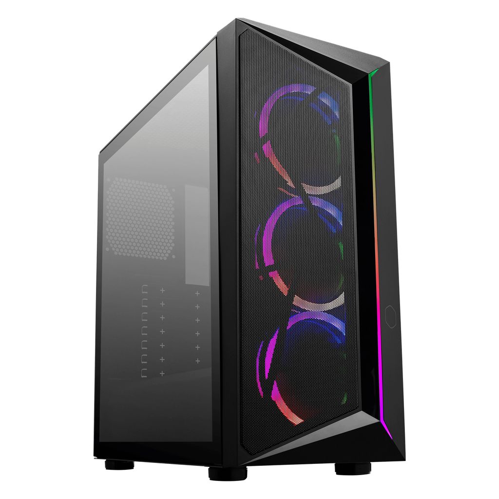 Cooler Master CMP 510, Midi Tower, PC, Schwarz, ATX, micro ATX, Mini-ITX, Kunststoff, Stahl, Gehärtetes Glas, Gaming