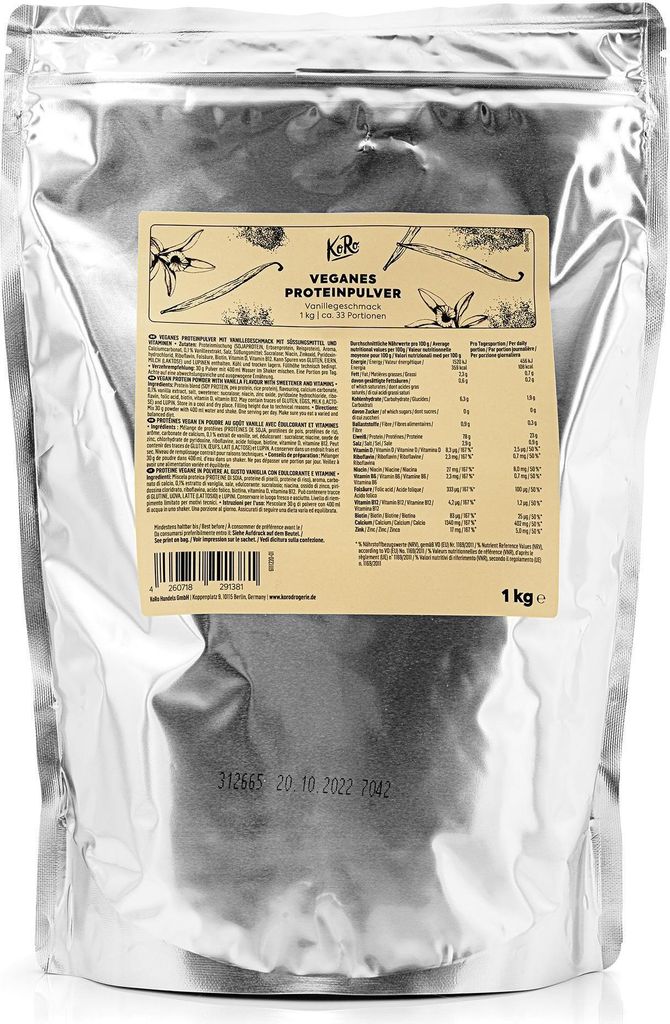 KoRo | Veganes Proteinpulver Vanille 1 kg Produktbild 1