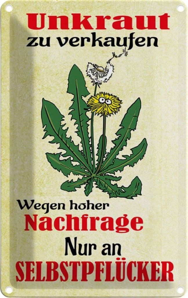 vianmo Blechschild 30x20 cm Unkraut verkaufen Produktbild 