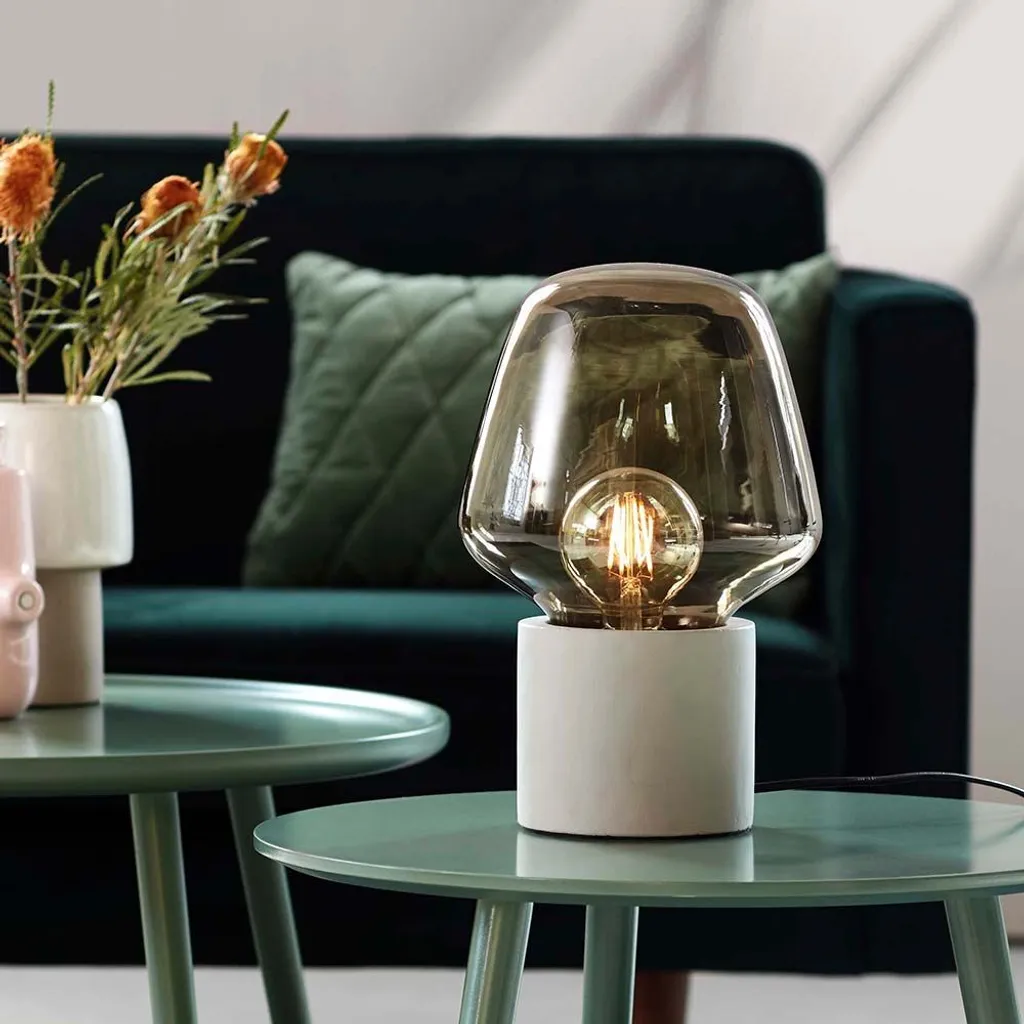 Petite lampe de table grise Christina Nordlux contre l'éblouissement