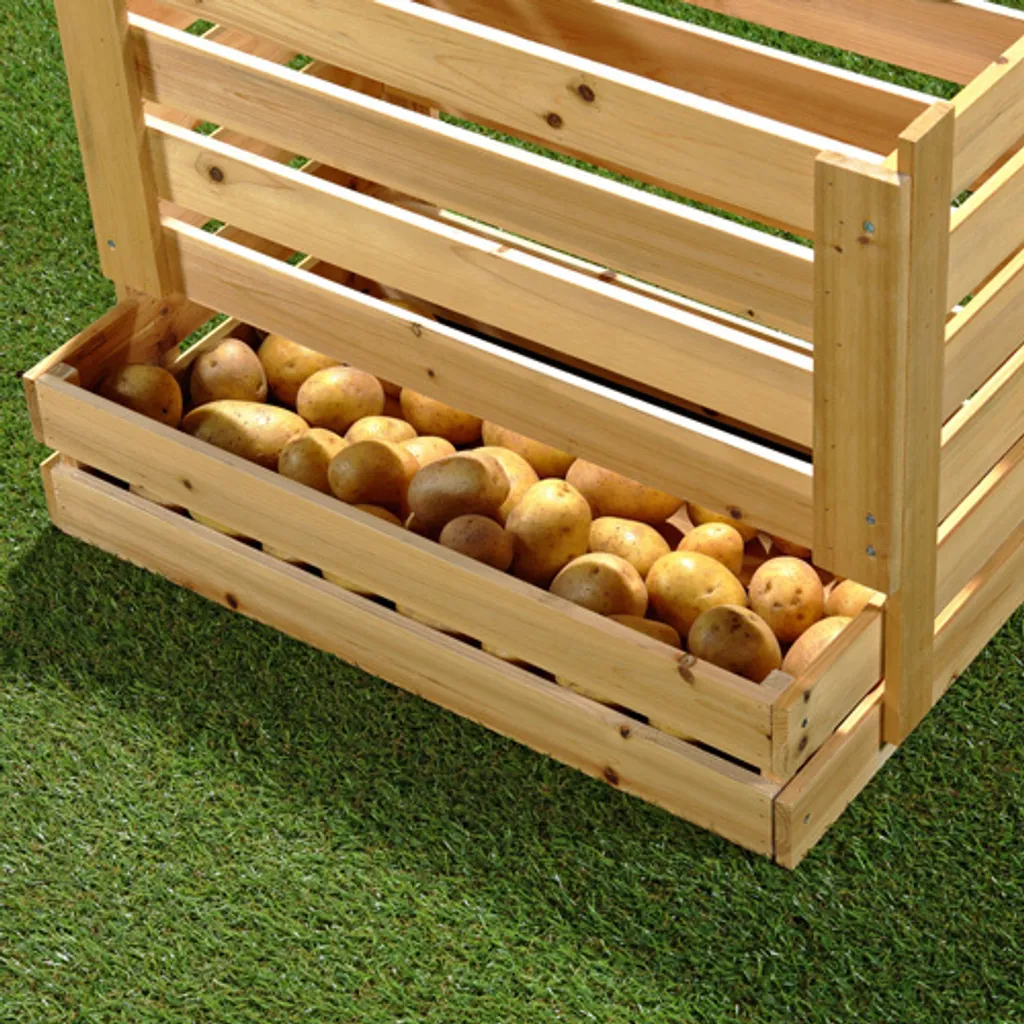 Caisse en bois avec poignées et aération pour rangement modulable