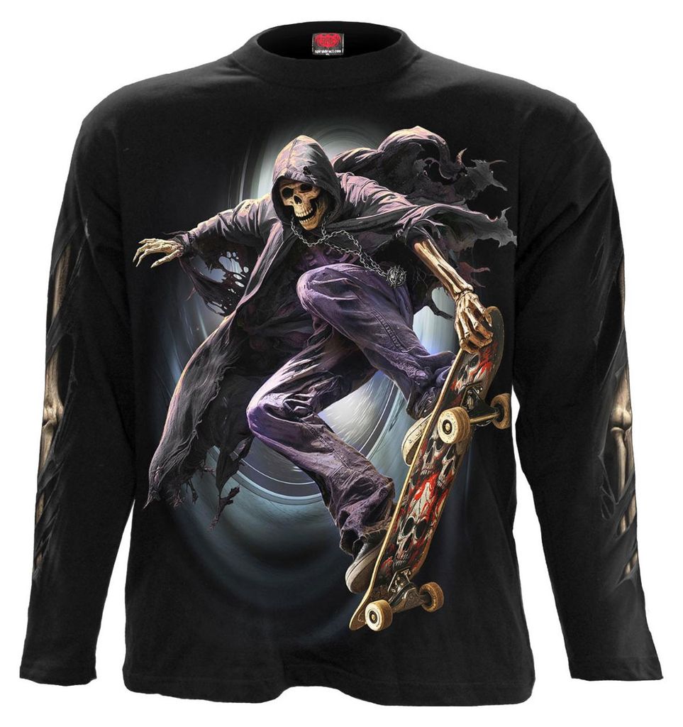 Spiral Direct - T-Shirt für Herren/Damen Uni, Langärmlig RO16072 (XL) (Schwarz)
