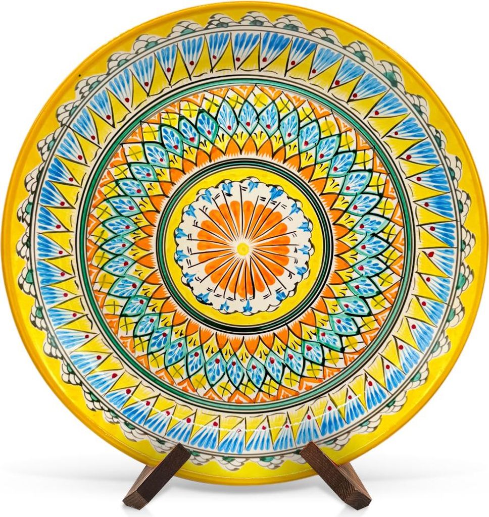 Lagan - Mehrob gelb А7, Rischtan-Keramik, Ø 37 cm Glasur Produktbild 