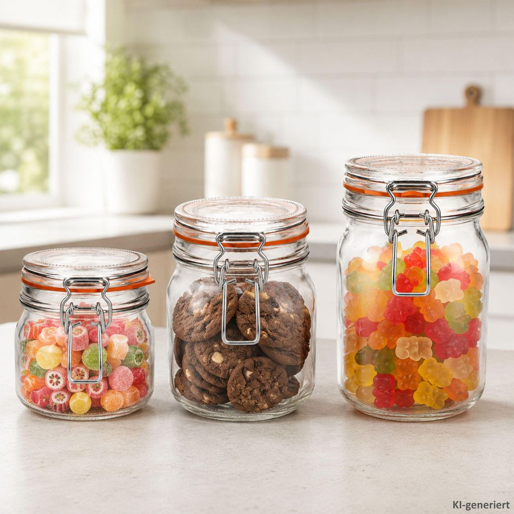 12er Set Odin Einmachglas 1L 0,75L 0,5L Bügelverschluss