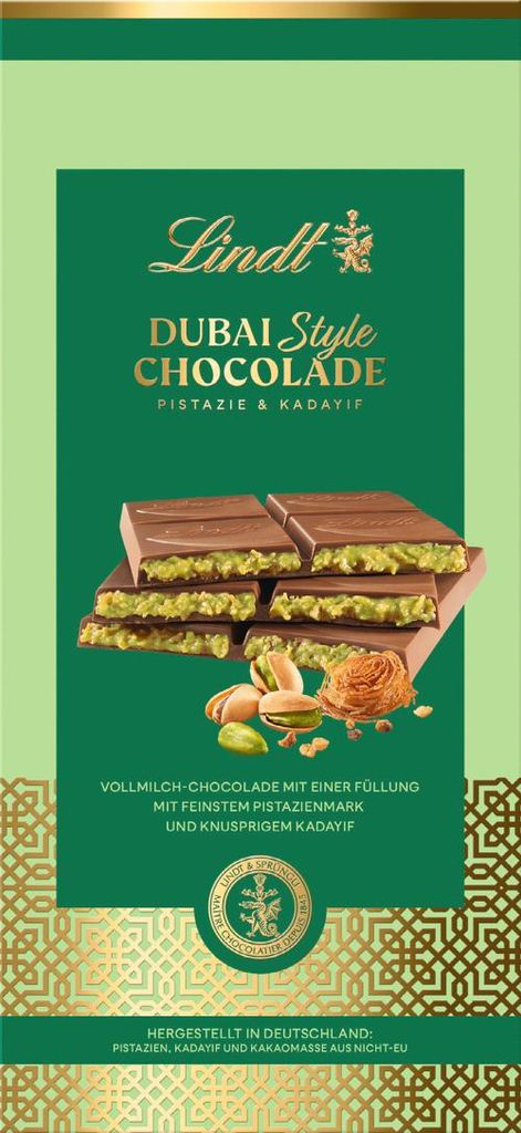Baton czekoladowy Lindt Dubai Style z mlecznej czekolady w Zdjęcie produktu 