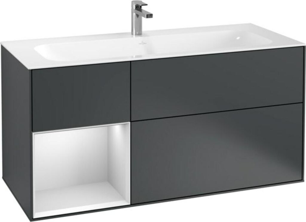 V&B Waschtischunterschrank Finion 119,6x59,1cm, Rg l w m Lac, md bl. m Lac