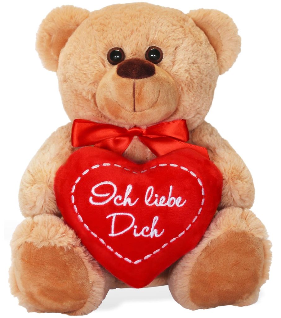 Teddybär mit Herz Ich liebe Dich braun 25 cm Produktbild 
