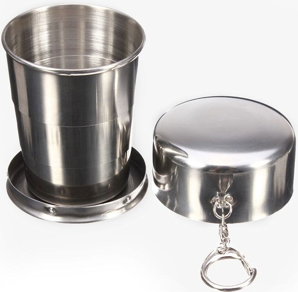 Mini Becher Klappbar Edelstahl Faltbecher Tasse Becher Produktbild 