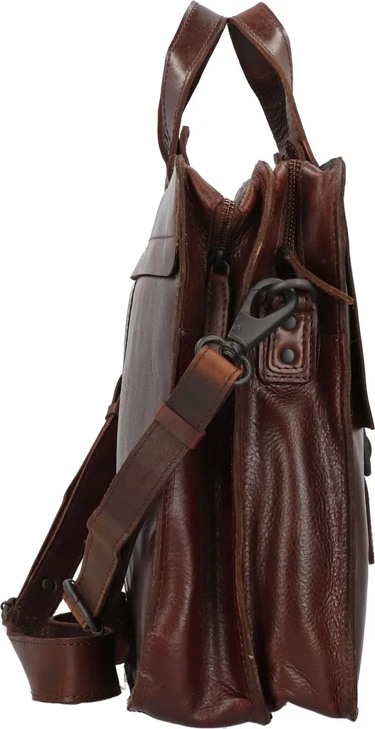 Mallette Cuir Double Compartiment Aberdeen Brown Marron Foncé de Qualité - 4
