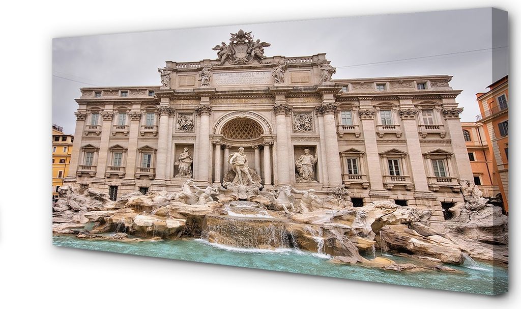 Leinwandbild 100x50 Wandkunst Rom Brunnen Basilika
