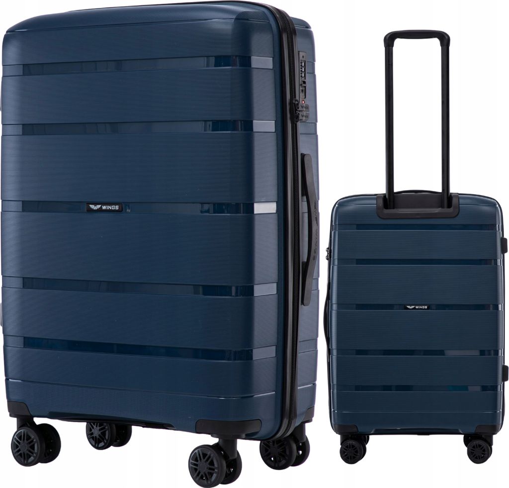 Valise WINGS TSA bleue 65 cm 63 L 4 roulettes Image du produit 