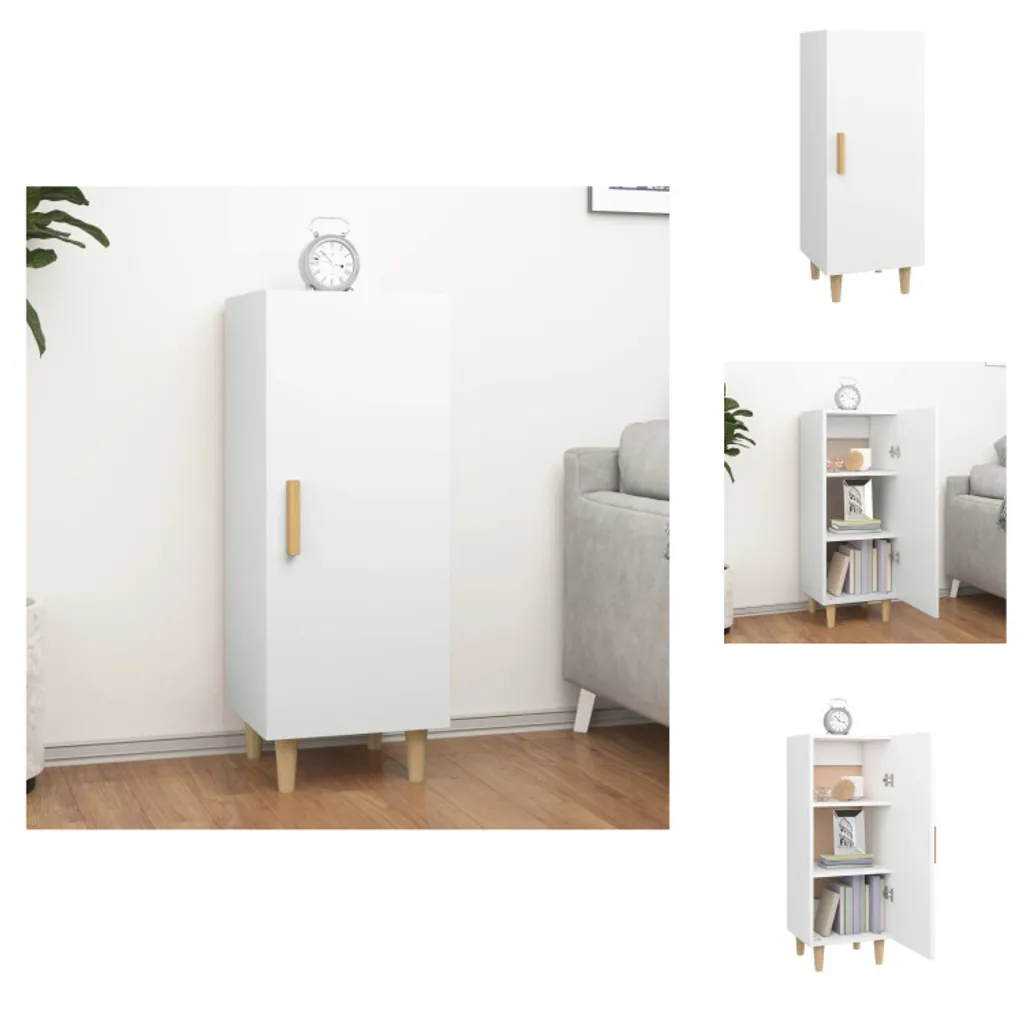 Mobiletto Bianco vidaXL 34,5x34x90 cm | Credenza Legno Multistrato