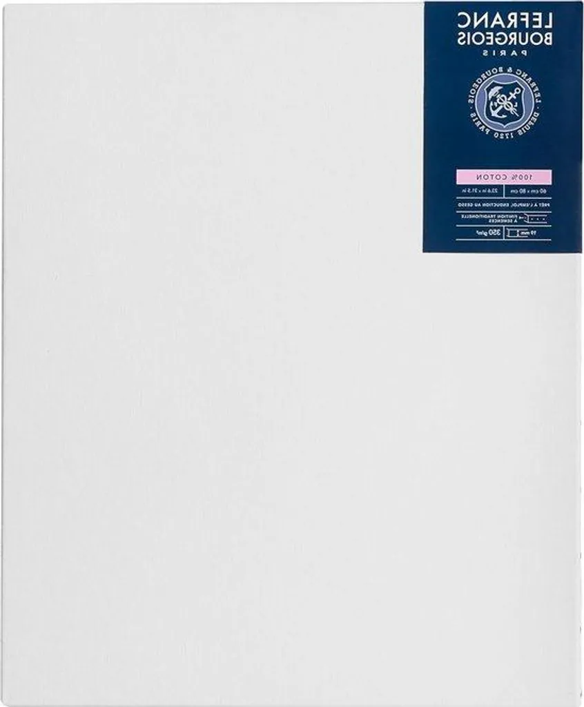 Toile à peindre 60x80 cm sur châssis bois en pur coton blanc Premium