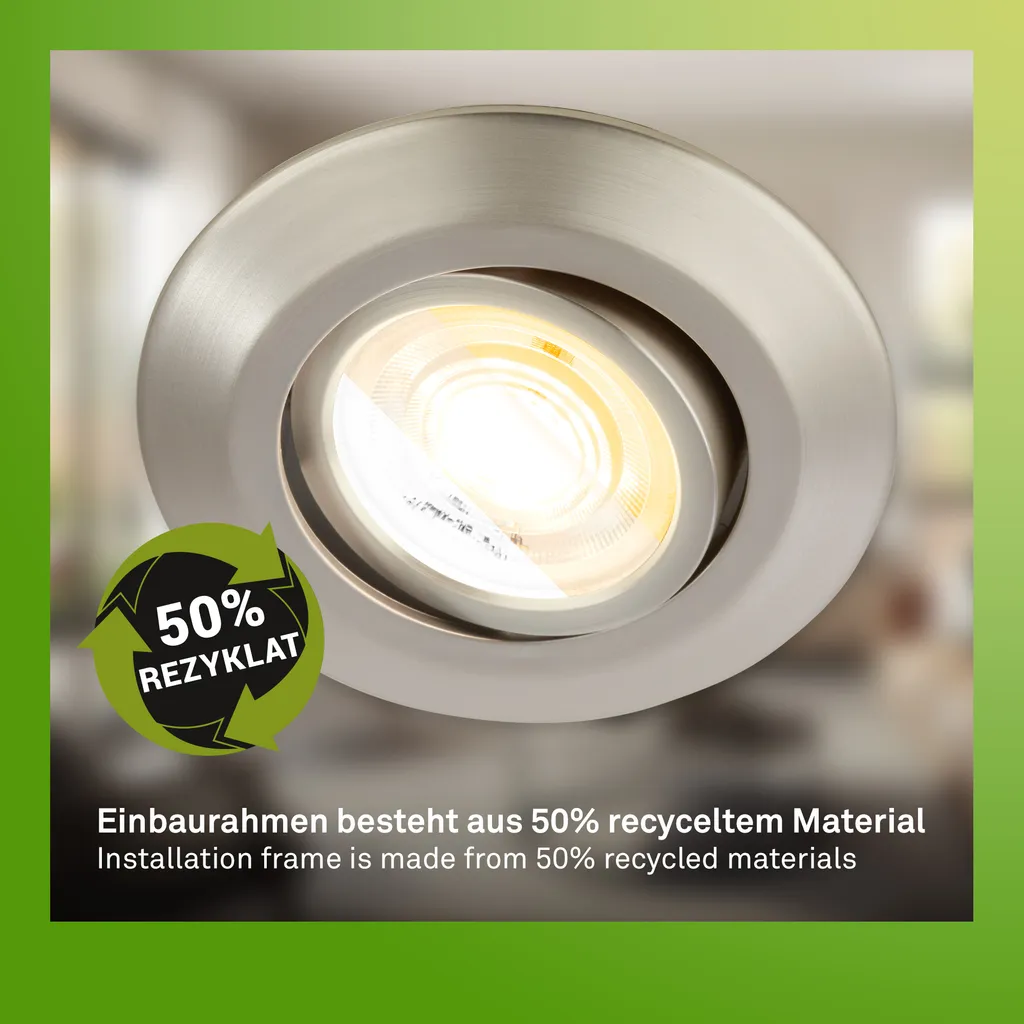 Spots LED encastrer dimmables 230V nickel mat Briloner orientables - 3