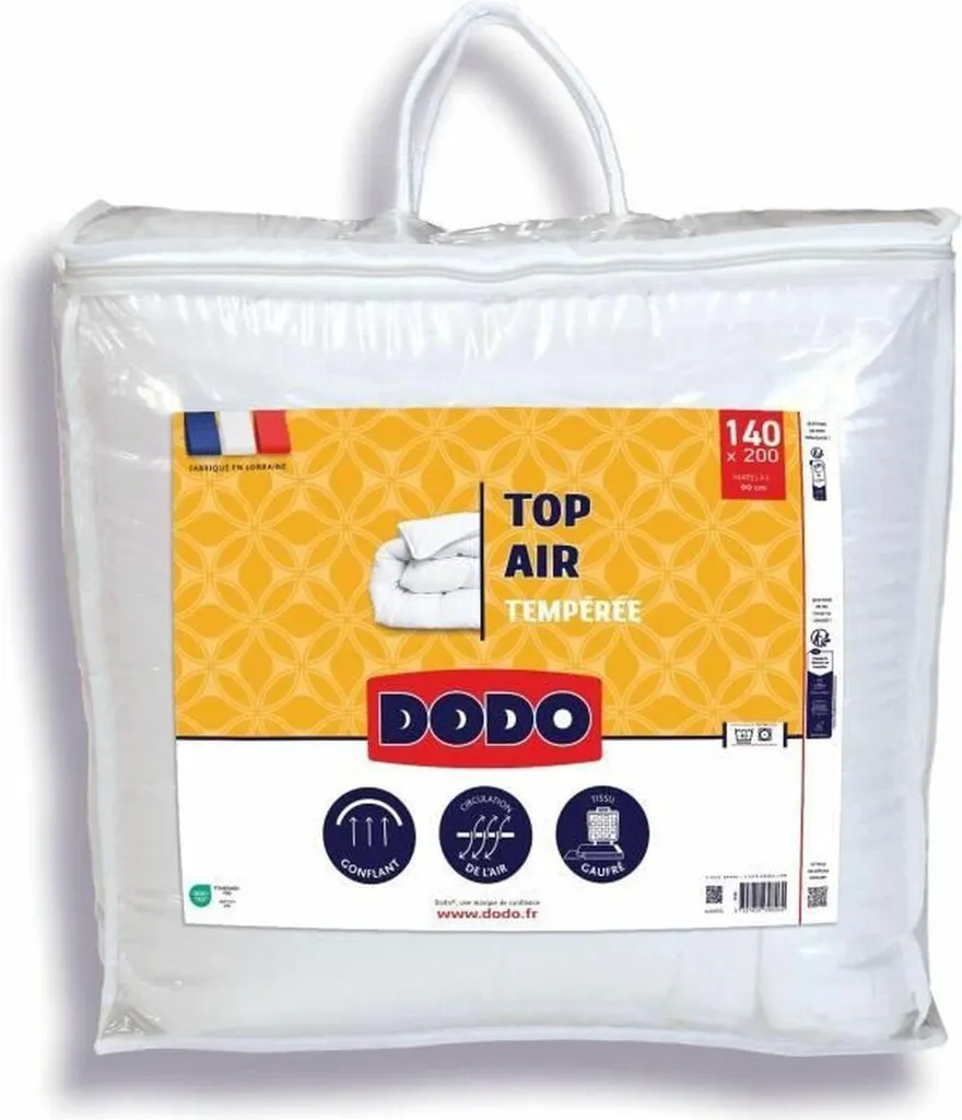 Couette DODO Top Air Blanc 140x200 cm 300g/m² - Garnissage Respirant