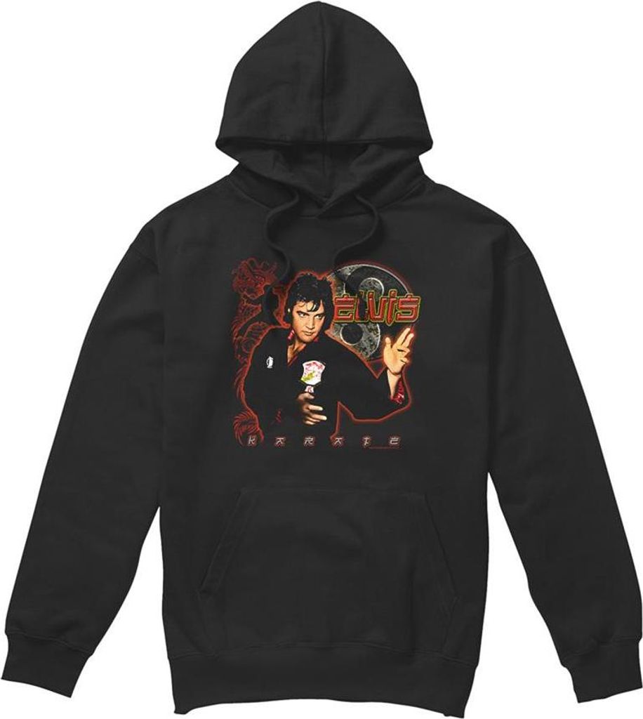 Elvis Presley - "Karate" Kapuzenpullover für Herren/Damen Uni TV32209 (XXL) (Schwarz)