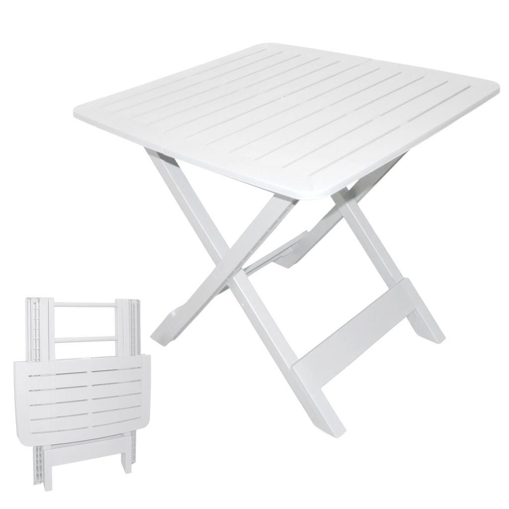 Klapptisch TEVERE in weiß - 72 cm - Beistelltisch Gartentisch Campingtisch