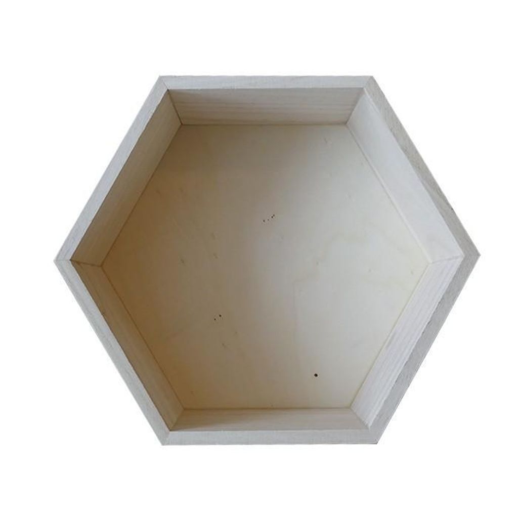 Holzregal sechseckig 27 x 23,5 x 10 cm