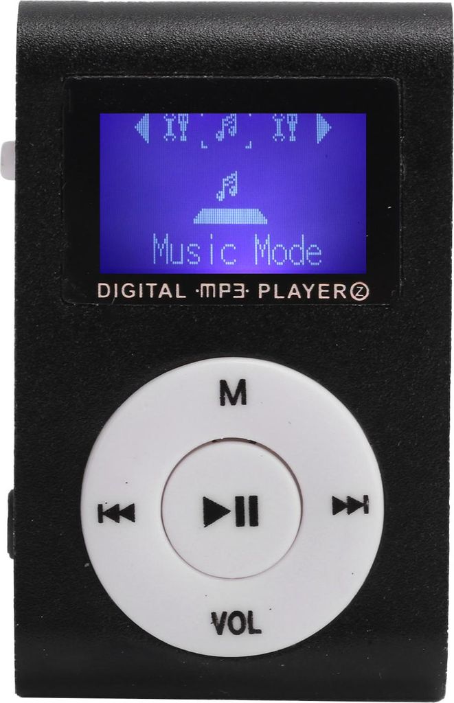 Tragbarer Mini-MP3-Musikspieler Sport BackClip LCD-Bildschirm MP3-Unterstützung Speicherkarte (schwarz)