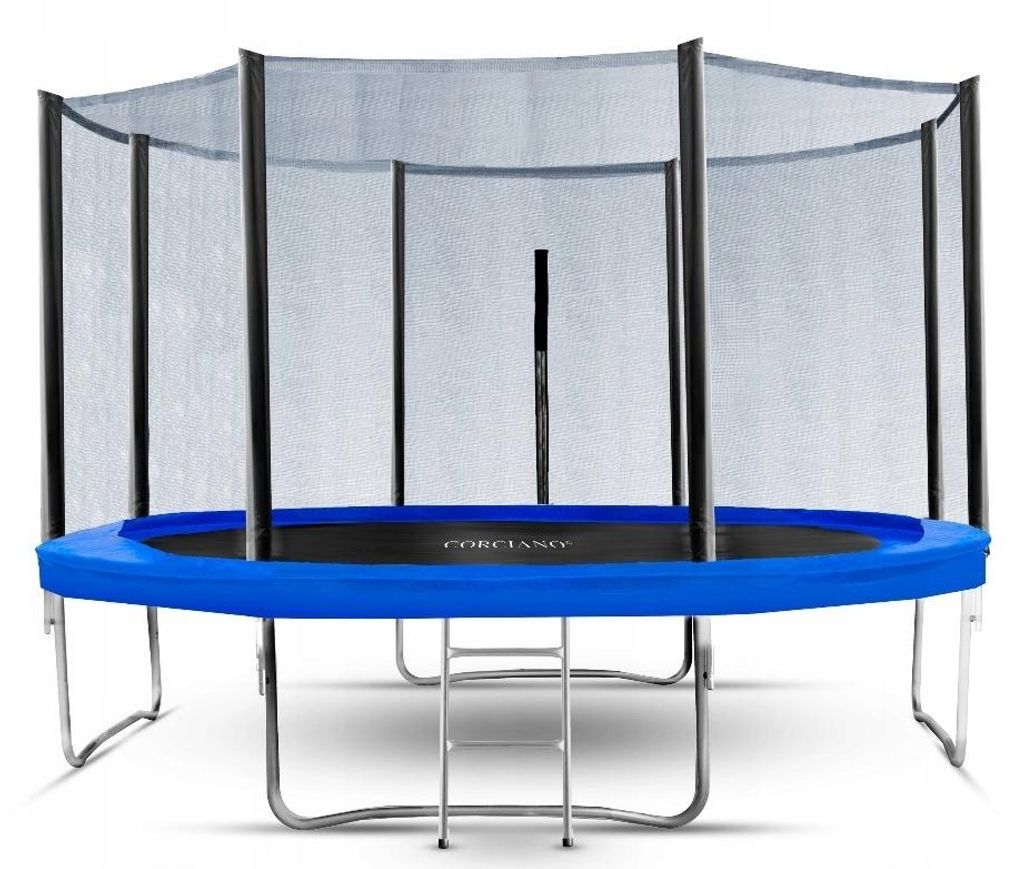 Großes Gartentrampolin für Kinder, 374 cm (12 ft), CORCIANO, mit Netz und Leiter