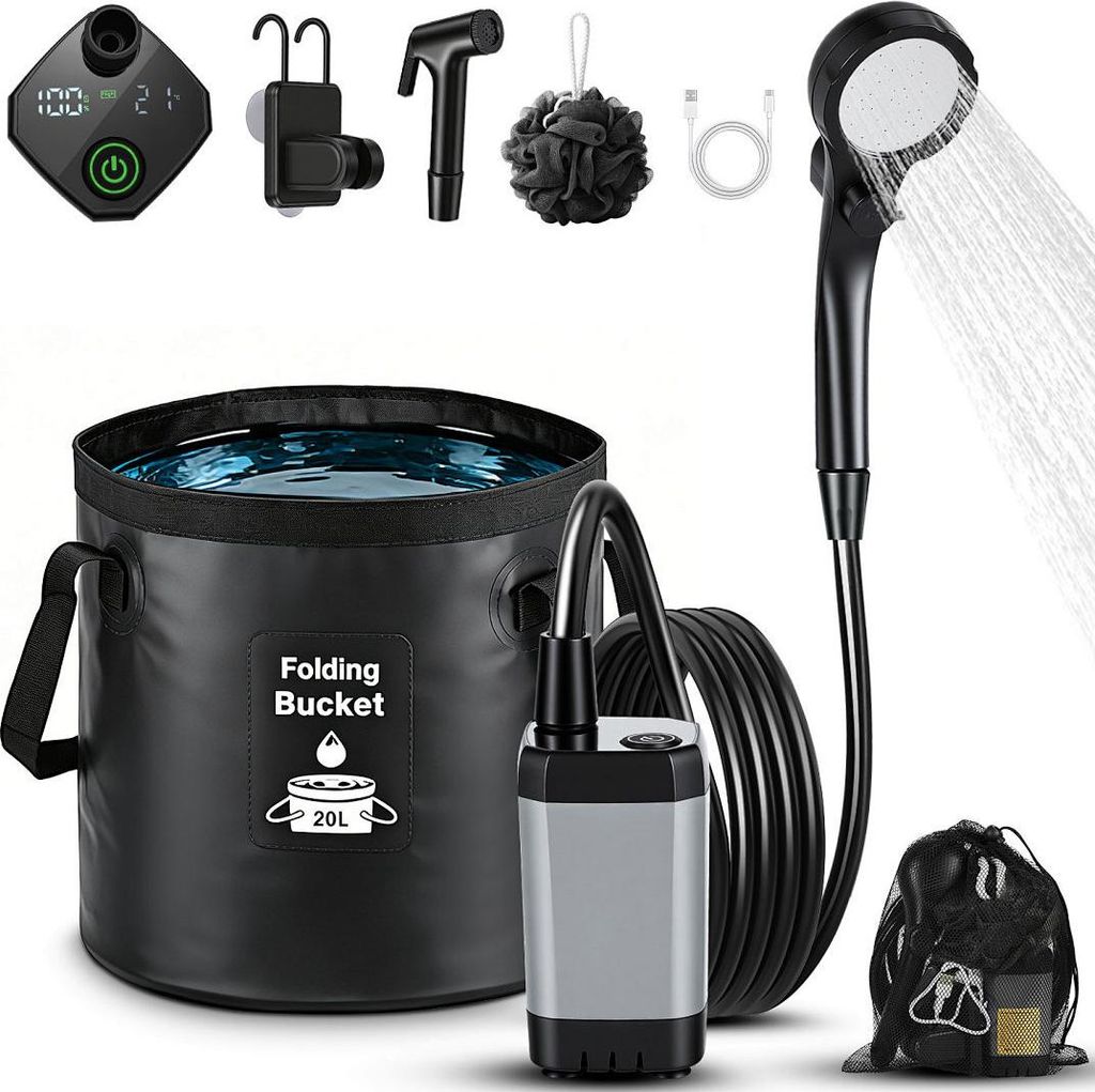 Faziango Camping Dusche, 6000 mAh Tragbare Campingdusche Produktbild 