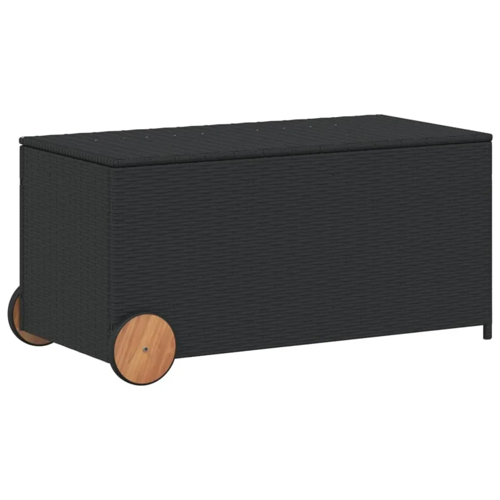 Baule Giardino SYFAX 190L in Polyrattan Nero: Resistente e Pratico
