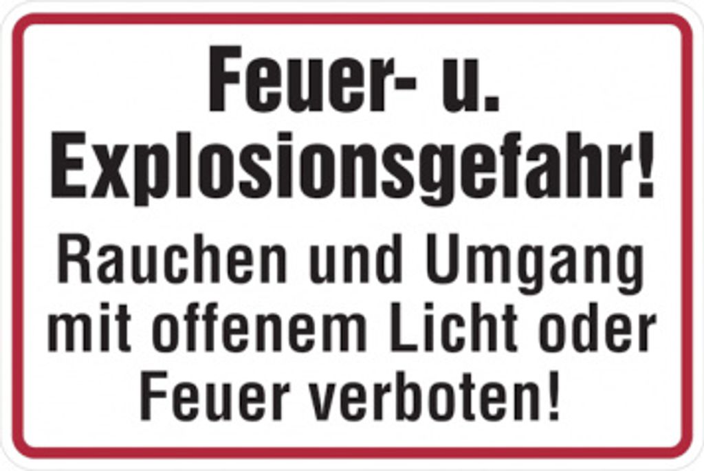 Dreifke Hinweisschild, Feuer- u. Explosionsgefahr!, 200 x 300 mm, Aluminium ...