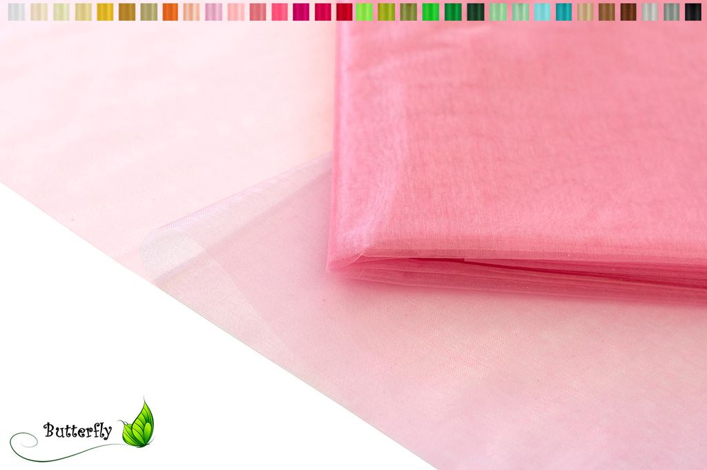 Organza Stoff 10M x 150cm , Farbauswahl:rosa 148