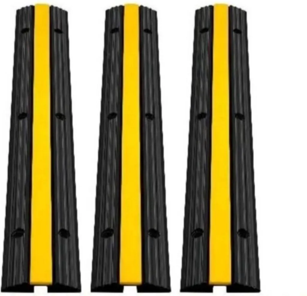 Protection de câble robuste 1 canal noir/jaune - Kit 4m haute densité