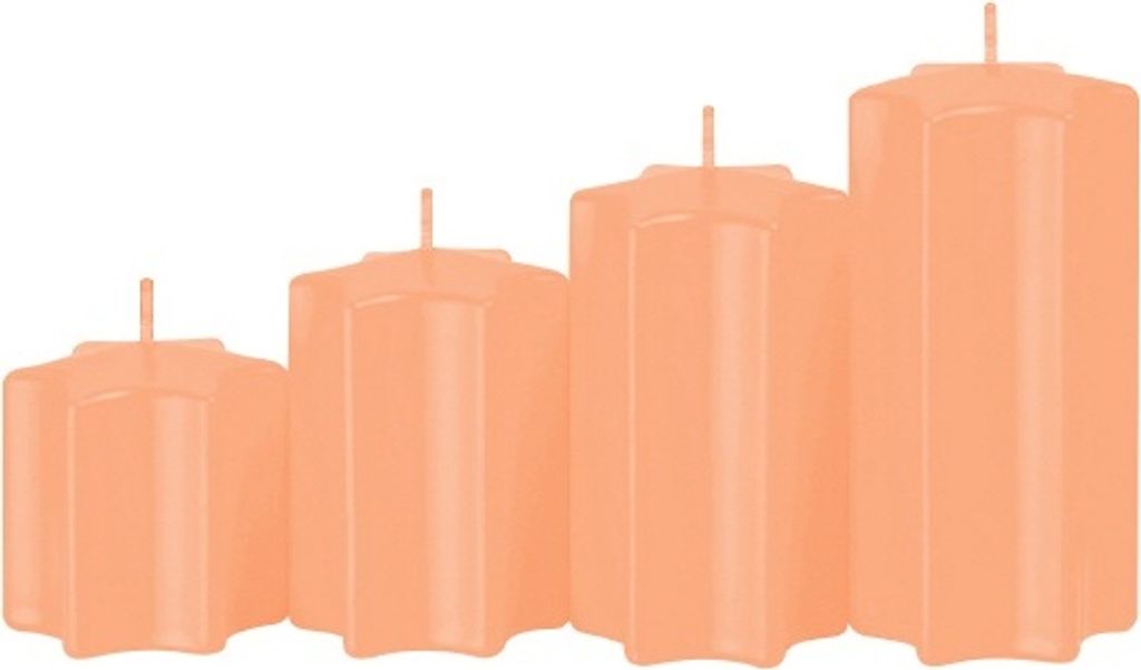 4er Set Sternkerzen abgestuft Lachs Ø 6 cm