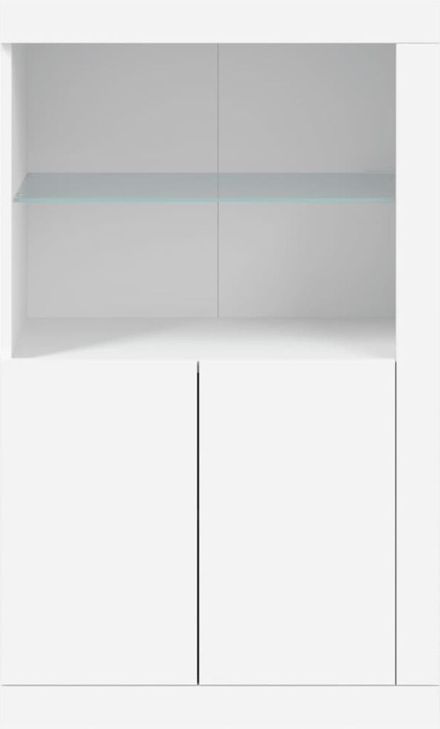 Szafka boczna z oświetleniem LED Biały Materiał Zdjęcie produktu 7
