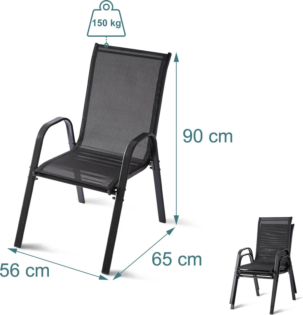 Chaises de Jardin Confortables à Dossier Haut pour Repas en Extérieur - 4