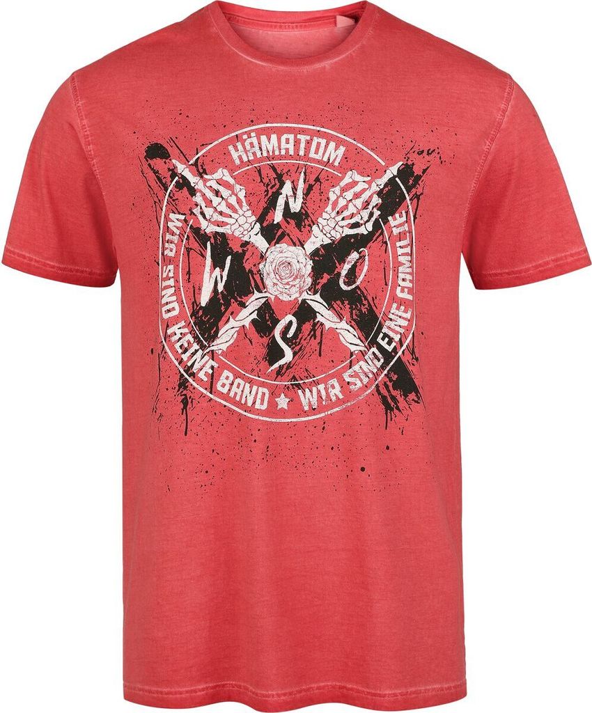 Hämatom T-Shirt Herren Band rot Band-Merch, Bands 100% Baumwolle S