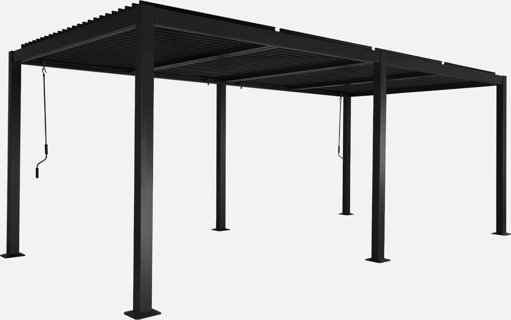 sweeek - Bioklimatische Pergola Palace mit Lamellendach 3x6m - Schwarz